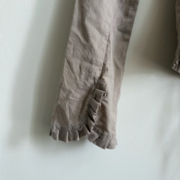 Vintage MNG Wool Tan Ruffle Trim Wrap Top - Size XS - Picture 6 of 6